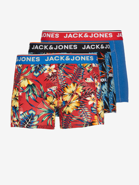 Jack & Jones Súprava troch pánskych vzorovaných boxeriek v červenej, čiernej a modrej farbe Jack & Jones Azores