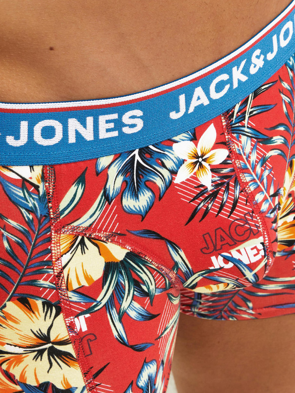 Jack & Jones Súprava troch pánskych vzorovaných boxeriek v červenej, čiernej a modrej farbe Jack & Jones Azores