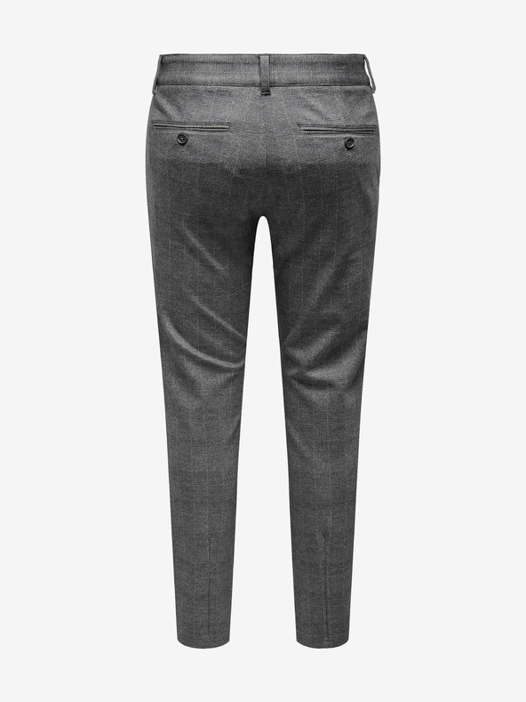 ONLY & SONS Šedé pánske kockované nohavice ONLY & SONS Mark