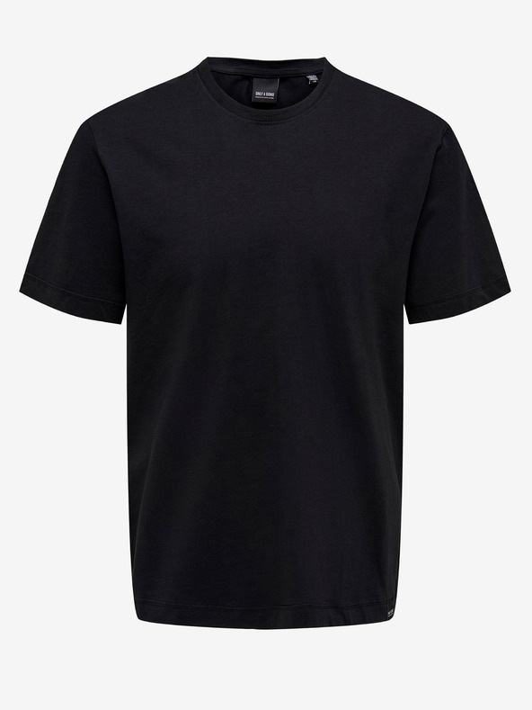 ONLY & SONS Čierne pánske základné tričko ONLY & SONS Max Life