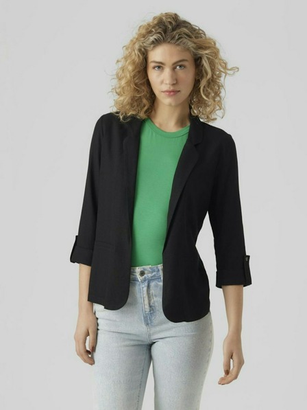Vero Moda Čierna dámska bunda s ľanom VERO MODA Jesmilo