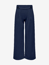Jacqueline de Yong Tmavomodré dámske nohavice so širokými nohavicami JDY