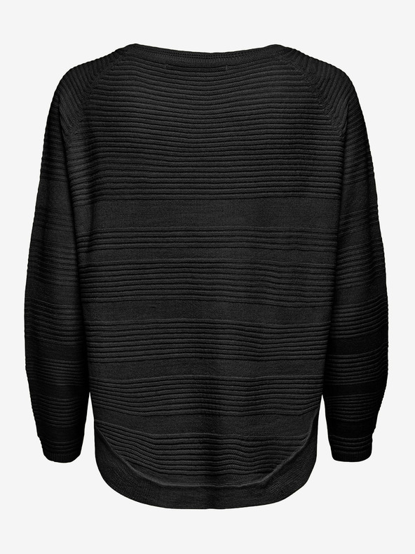 ONLY Čierny rebrovaný ľahký sveter ONLY Caviar
