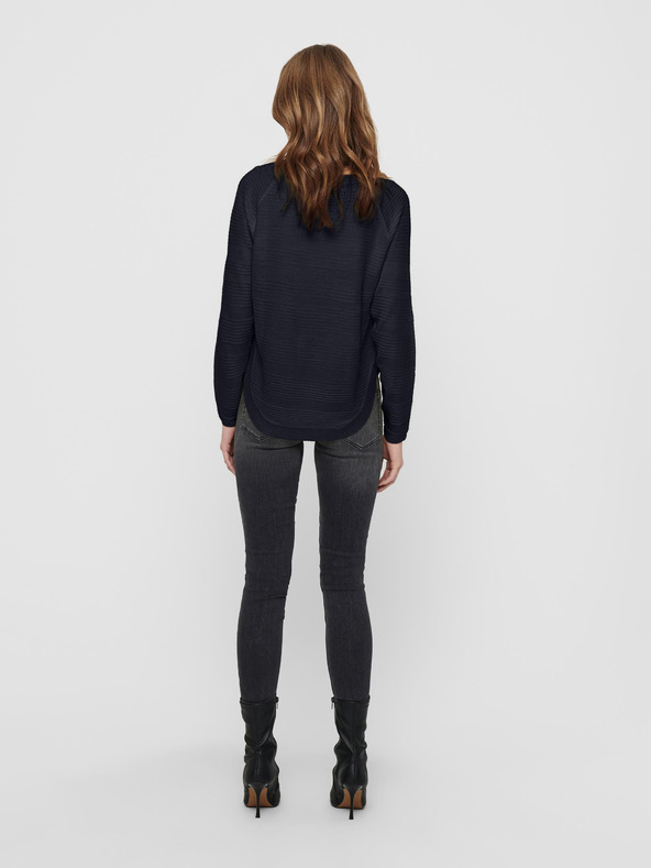 ONLY Tmavomodrý rebrovaný ľahký sveter ONLY Caviar