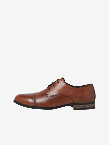 Jack & Jones Hnedé pánske kožené poltopánky Jack & Jones Raymond