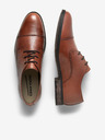 Jack & Jones Hnedé pánske kožené poltopánky Jack & Jones Raymond