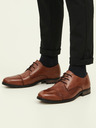 Jack & Jones Hnedé pánske kožené poltopánky Jack & Jones Raymond