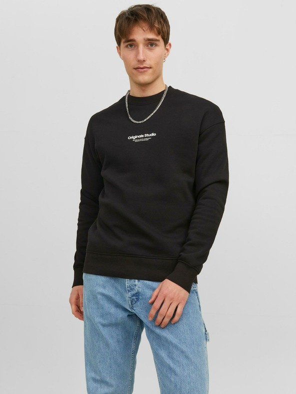 Jack & Jones Čierna pánska mikina Jack & Jones Vester