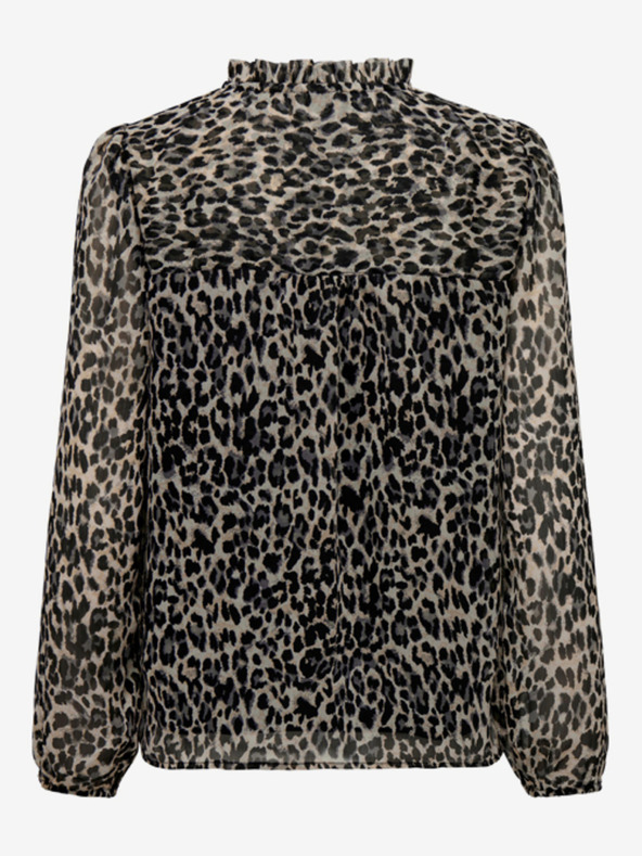 ONLY Béžovo-čierna dámska vzorovaná blúzka ONLY Ditsy