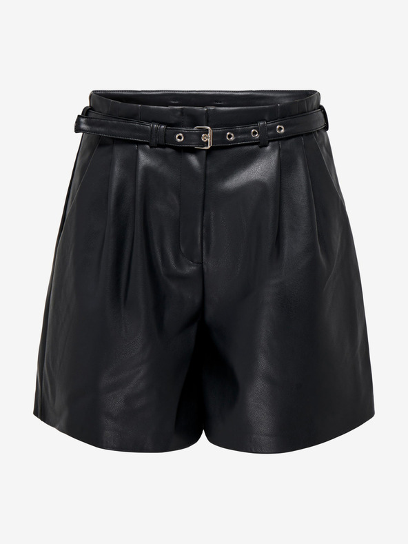 ONLY Čierne dámske koženkové šortky ONLY Heidi