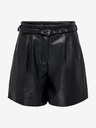 ONLY Čierne dámske koženkové šortky ONLY Heidi