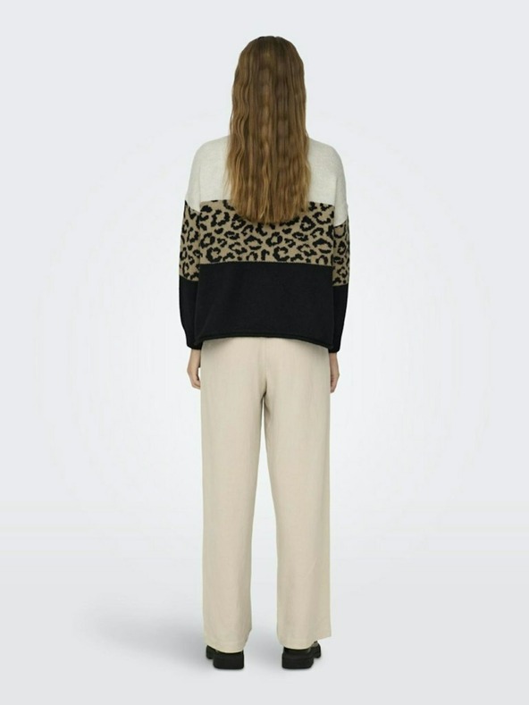 ONLY Hnedý dámsky vzorovaný sveter ONLY Jade