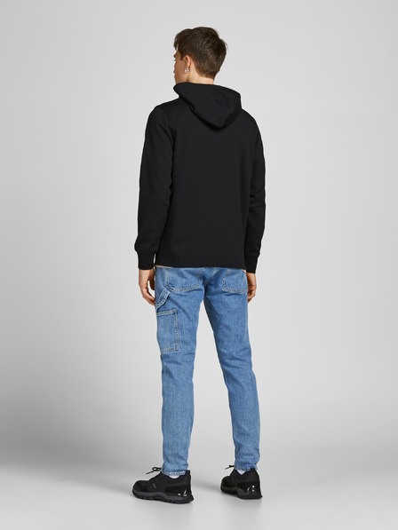 Jack & Jones Čierna pánska mikina na zips s kapucňou Jack & Jones Air