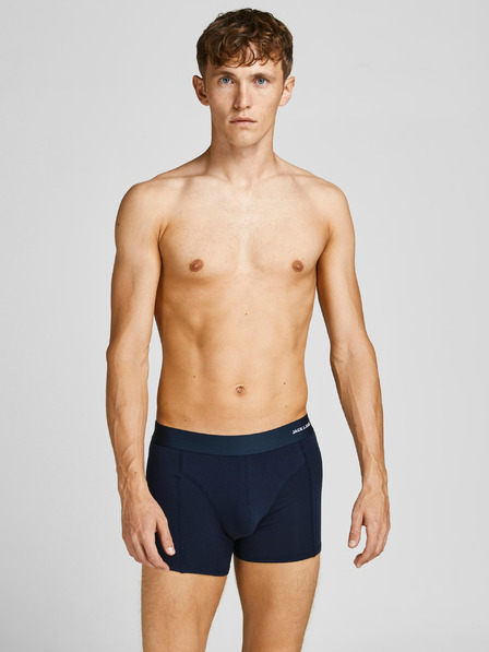 Jack & Jones Sada troch pánskych boxeriek v tmavomodrej, bordovej a čiernej farbe Jack & Jones Basic
