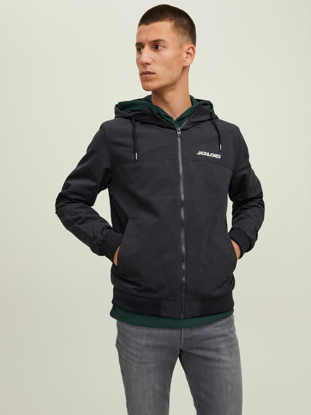 Jack & Jones Čierna pánska ľahká bunda Jack & Jones Rush