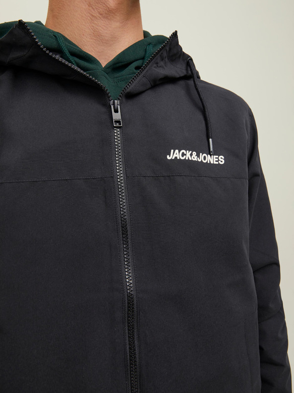 Jack & Jones Čierna pánska ľahká bunda Jack & Jones Rush