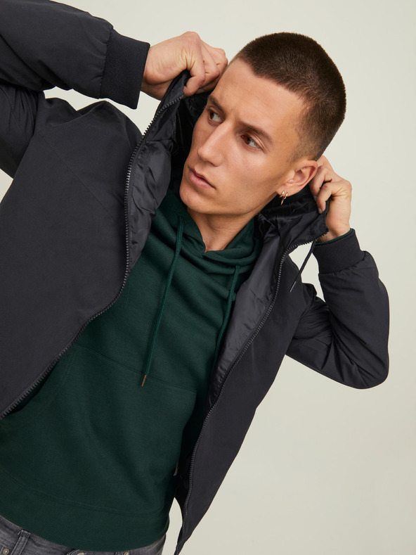 Jack & Jones Čierna pánska ľahká bunda Jack & Jones Rush