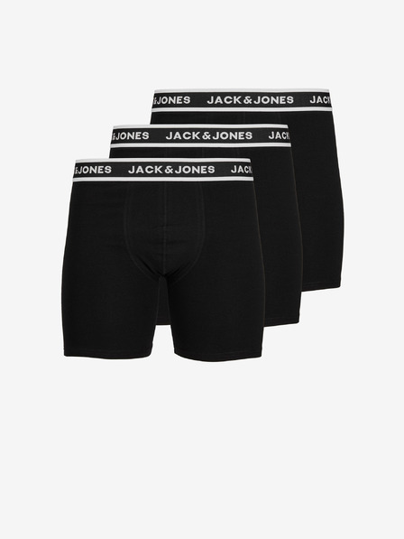 Jack & Jones Súprava troch čiernych pánskych boxeriek Jack & Jones Solid