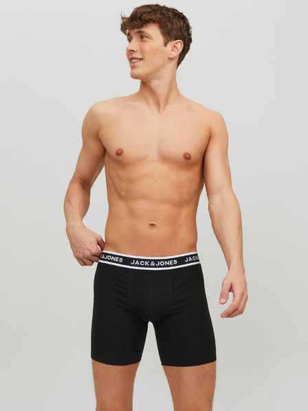Jack & Jones Súprava troch čiernych pánskych boxeriek Jack & Jones Solid
