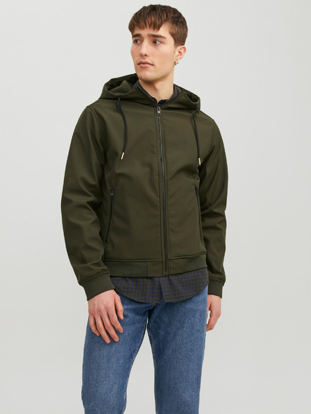 Jack & Jones Khaki Pánska ľahká softshellová bunda Jack & Jones Basic