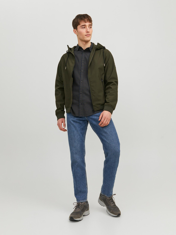 Jack & Jones Khaki Pánska ľahká softshellová bunda Jack & Jones Basic