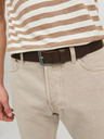 Jack & Jones Tmavohnedý pánsky kožený opasok Jack & Jones Rock