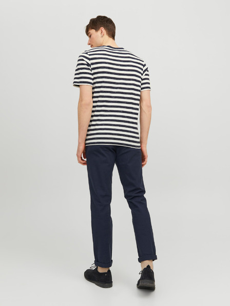 Jack & Jones Tmavomodré pánske skrátené chino nohavice Jack & Jones Marco