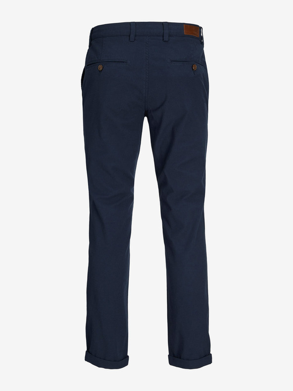 Jack & Jones Tmavomodré pánske skrátené chino nohavice Jack & Jones Marco
