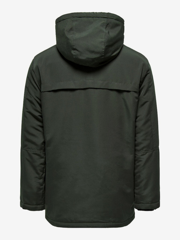 ONLY & SONS Tmavozelená pánska zimná bunda ONLY & SONS Jayden