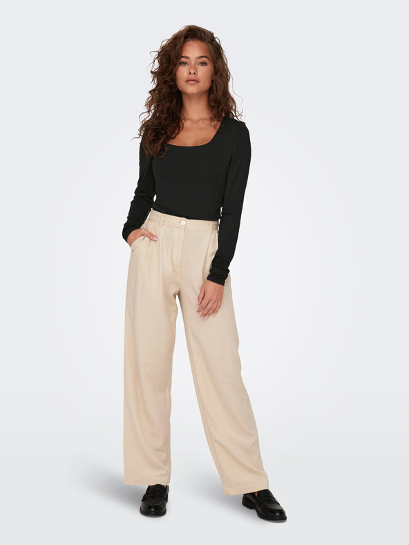 ONLY Čierne dámske základné tričko s dlhým rukávom ONLY Lea