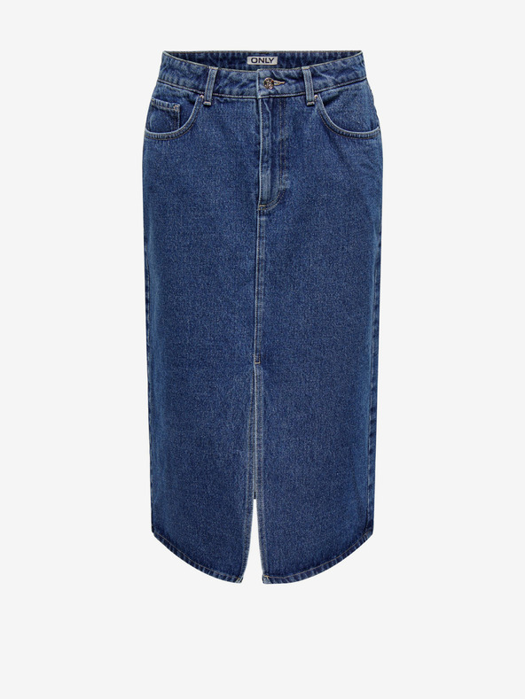 ONLY Modrá dámska džínsová midi sukňa ONLY Bianca