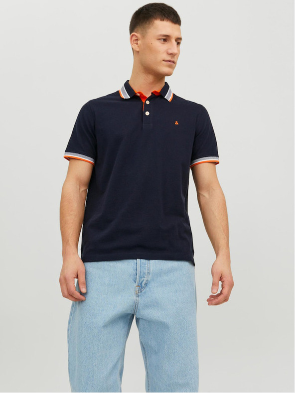 Jack & Jones Tmavomodré pánske polo tričko Jack & Jones Paulos