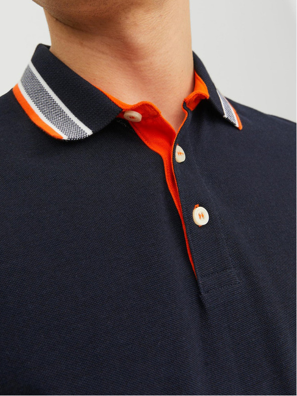 Jack & Jones Tmavomodré pánske polo tričko Jack & Jones Paulos