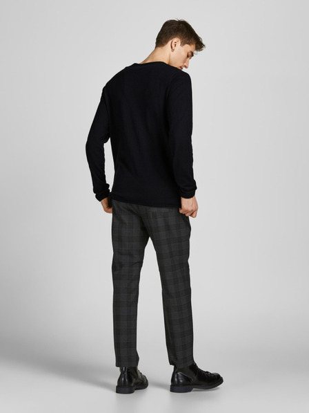 Jack & Jones Čierny pánsky základný sveter Jack & Jones Hill