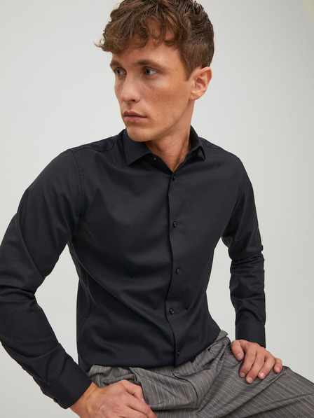 Jack & Jones Čierna pánska košeľa Jack & Jones Parker