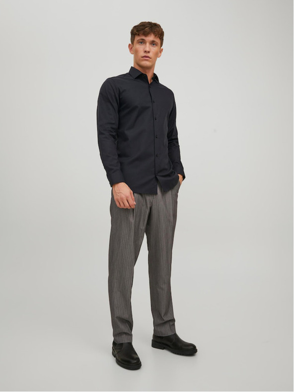 Jack & Jones Čierna pánska košeľa Jack & Jones Parker