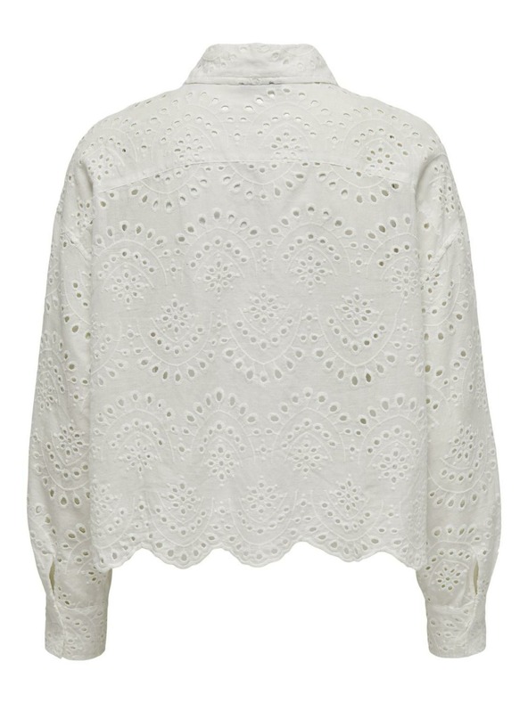 ONLY Biele dámske madeirové tričko ONLY Valais