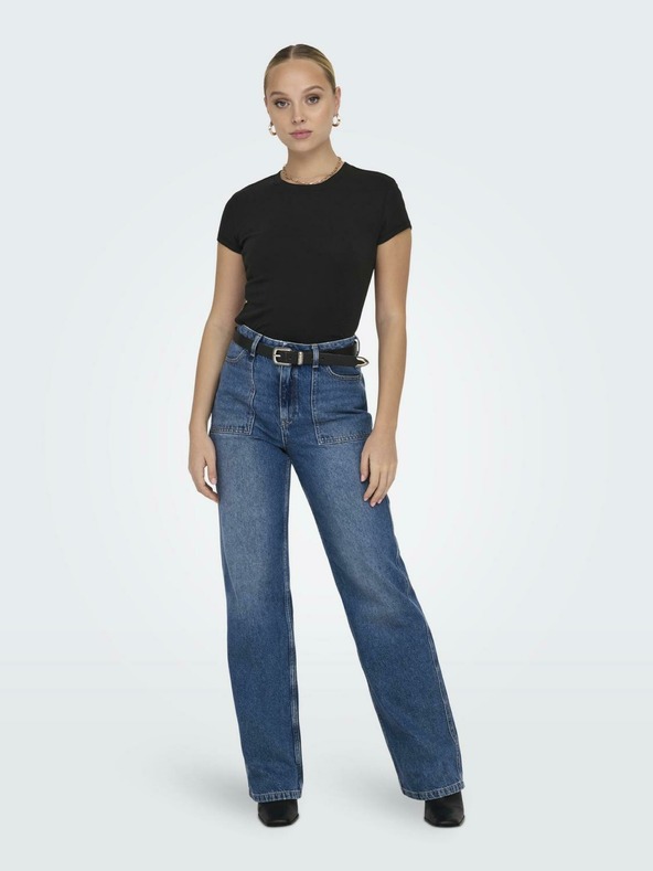 ONLY Čierne dámske základné tričko ONLY Elina