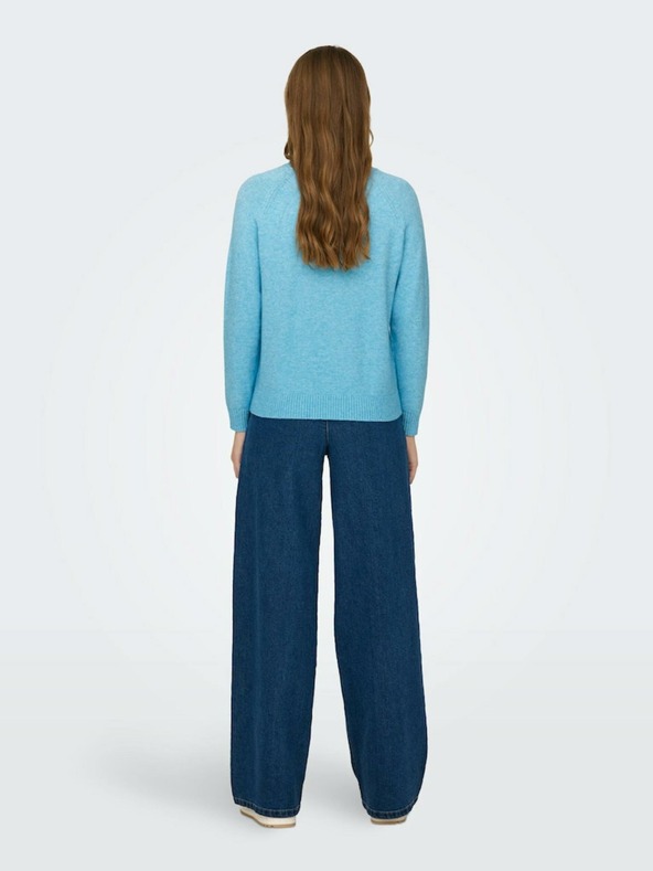 ONLY Svetlomodrý dámsky základný sveter ONLY Lesly