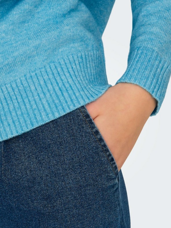 ONLY Svetlomodrý dámsky základný sveter ONLY Lesly