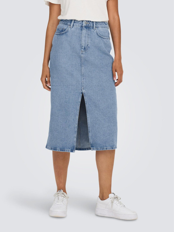 ONLY Svetlomodrá dámska džínsová midi sukňa ONLY Bianca