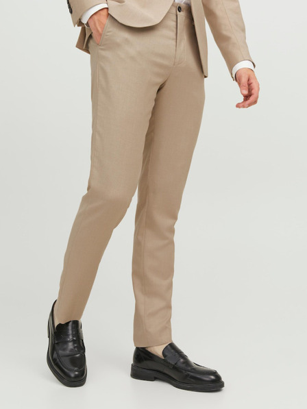 Jack & Jones Jack & Jones Solaris pánske béžové vlnené nohavice