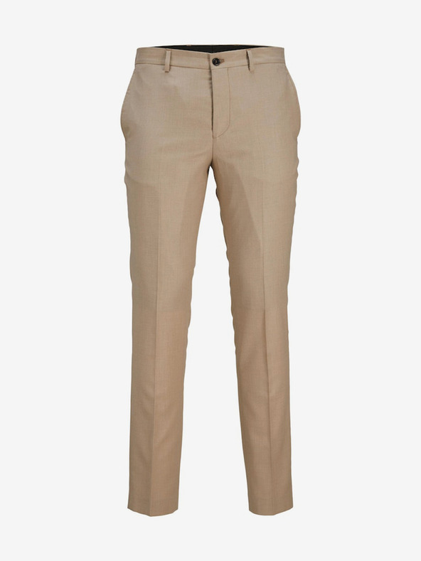 Jack & Jones Jack & Jones Solaris pánske béžové vlnené nohavice