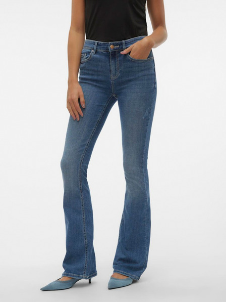 Vero Moda Modré dámske džínsy rozšíreného strihu Vero Moda Flash