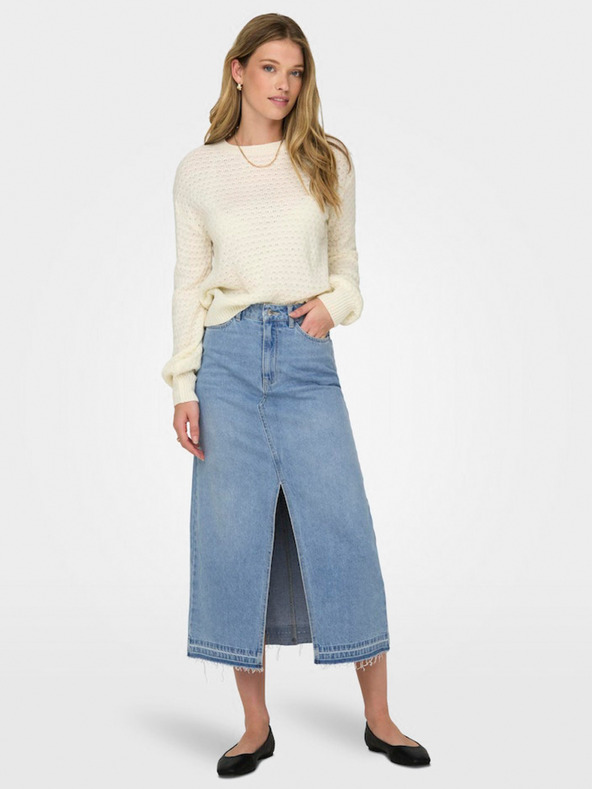 Jacqueline de Yong Svetlomodrá dámska džínsová midi sukňa JDY Bella