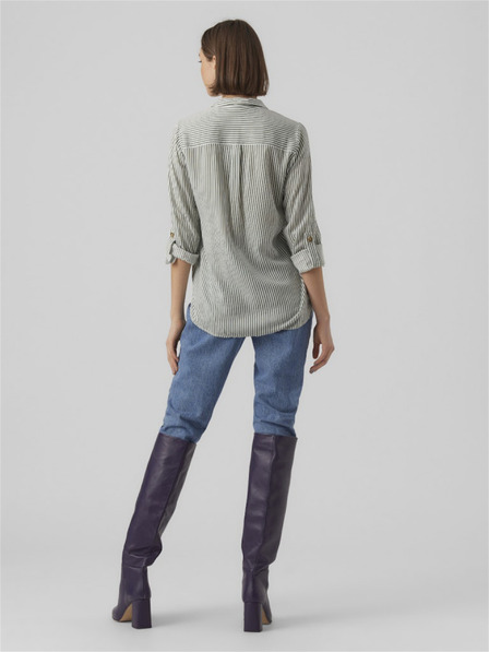 Vero Moda Bielo-zelená dámska pruhovaná blúzka Vero Moda BUMPY