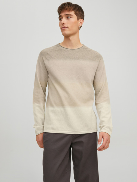 Jack & Jones Béžový pánsky sveter Jack & Jones Hill