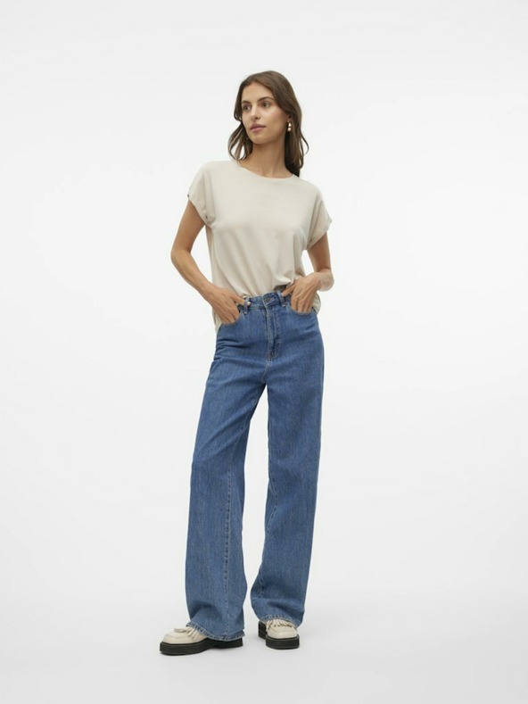 Vero Moda Béžové dámske tričko Vero Moda Lava