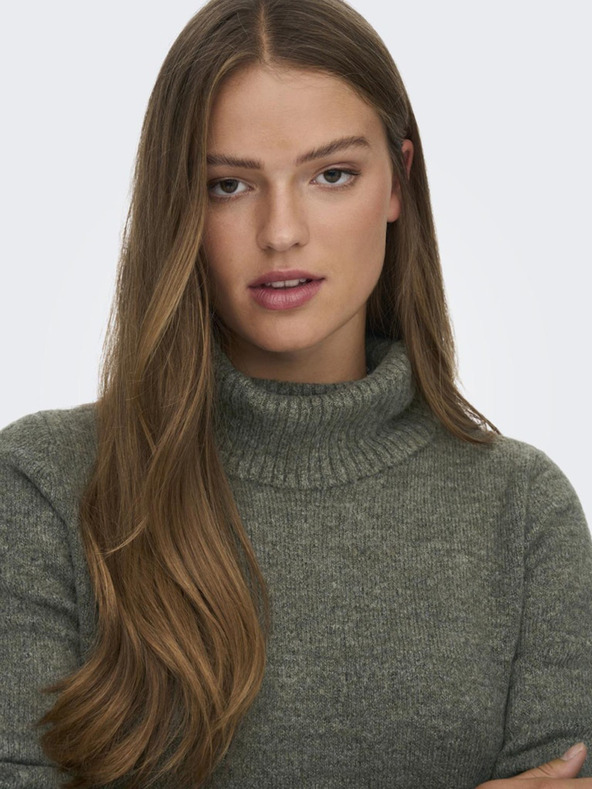 Jacqueline de Yong JDY Elanora Khaki Dámske svetrové šaty