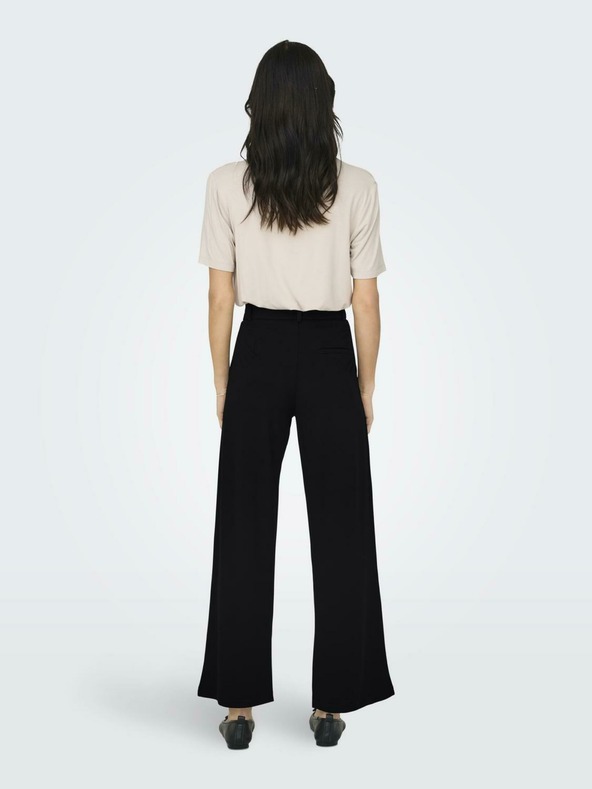 Jacqueline de Yong Čierne dámske nohavice so širokými nohavicami JDY Geggo